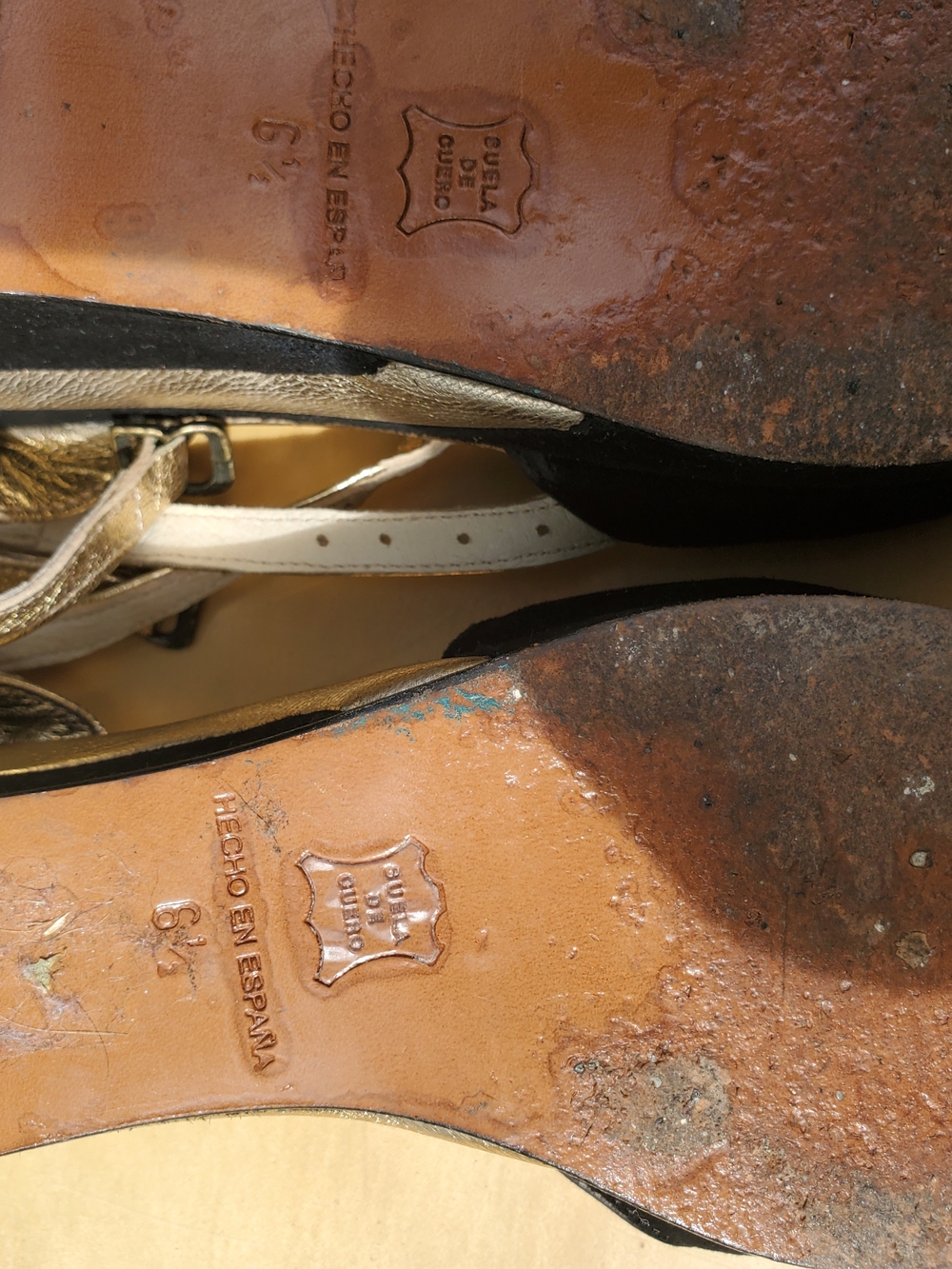 REMIX Gold Accent Black Peep-Toe Slingback Heels - Picture 6 of 9